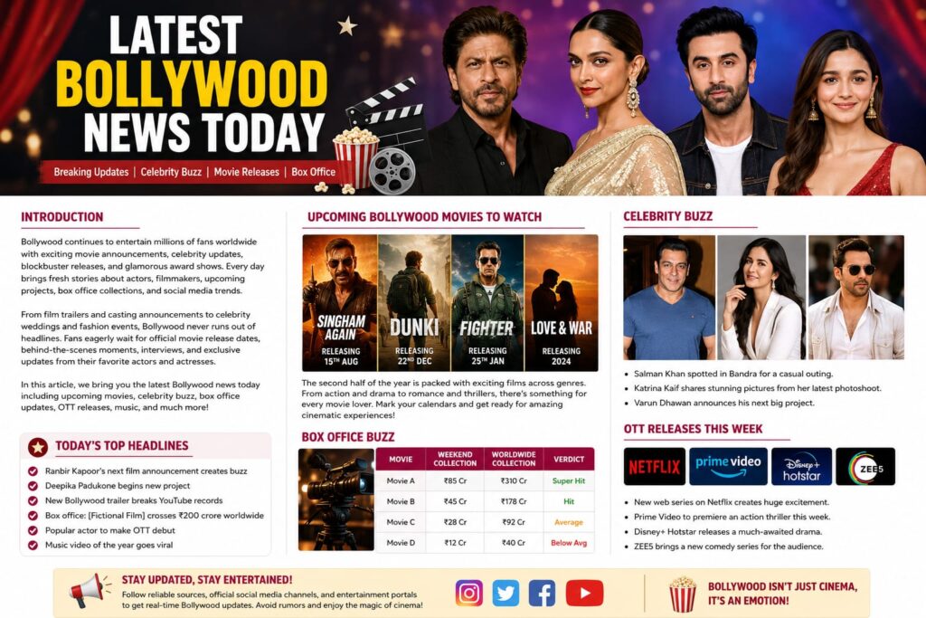 Latest Bollywood News
