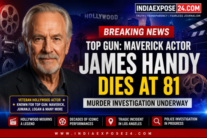 James Handy Top Gun Maverick actor death investigation news banner.
