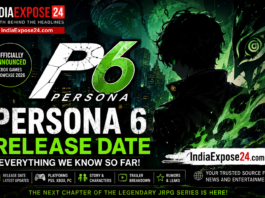 Persona 6 Release Date: Everything We Know About Atlus’ Highly Anticipated RPG Persona 6 release date featured image showing the Persona 6 logo, dark green-themed artwork, mysterious character silhouette, and IndiaExpose24.com branding with latest release date news and game updates.